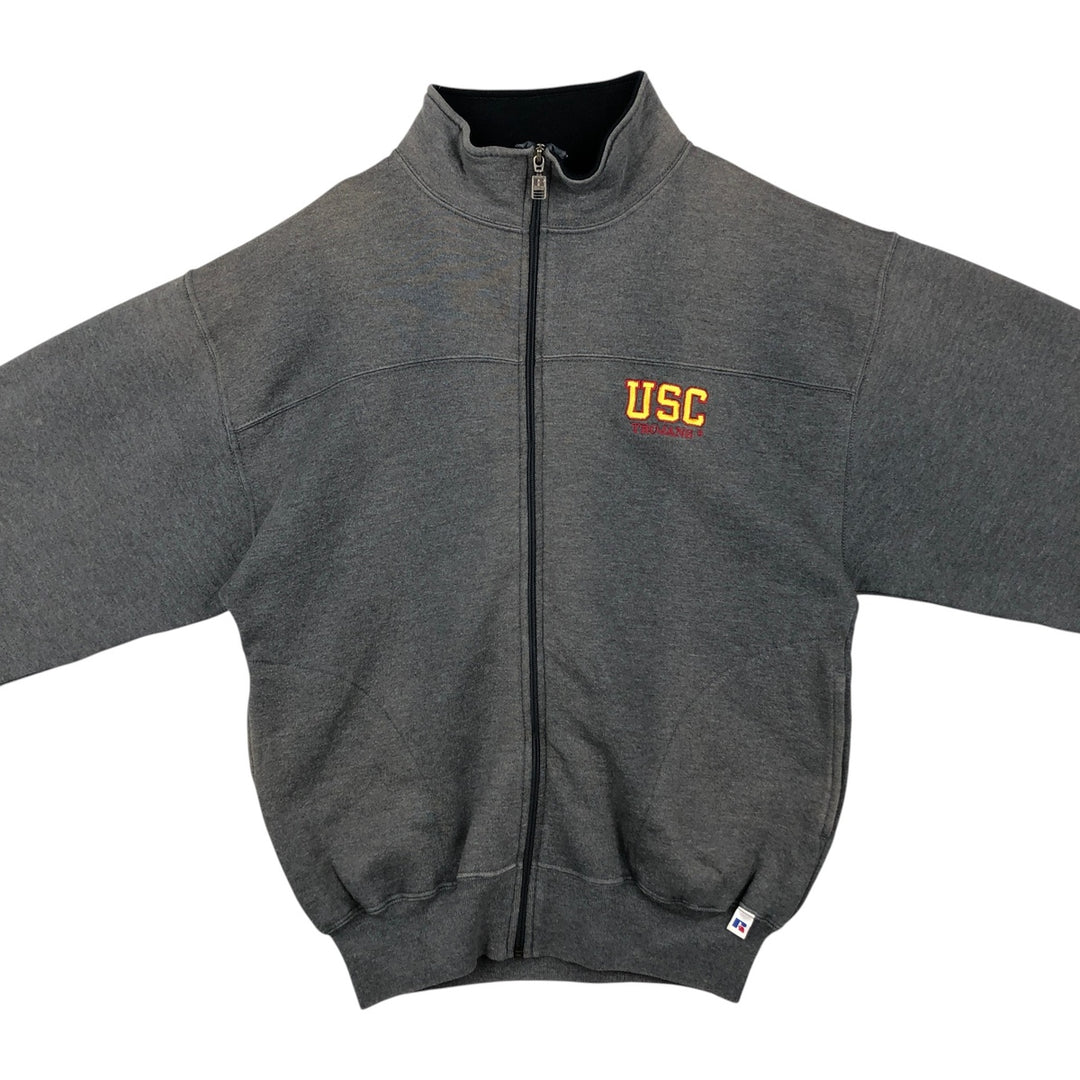90'S Russell Athletic College Full-Zip Sweatshirt, Men's Size M (Equivalent), Vintage cotton gray type Vintage Second Hand