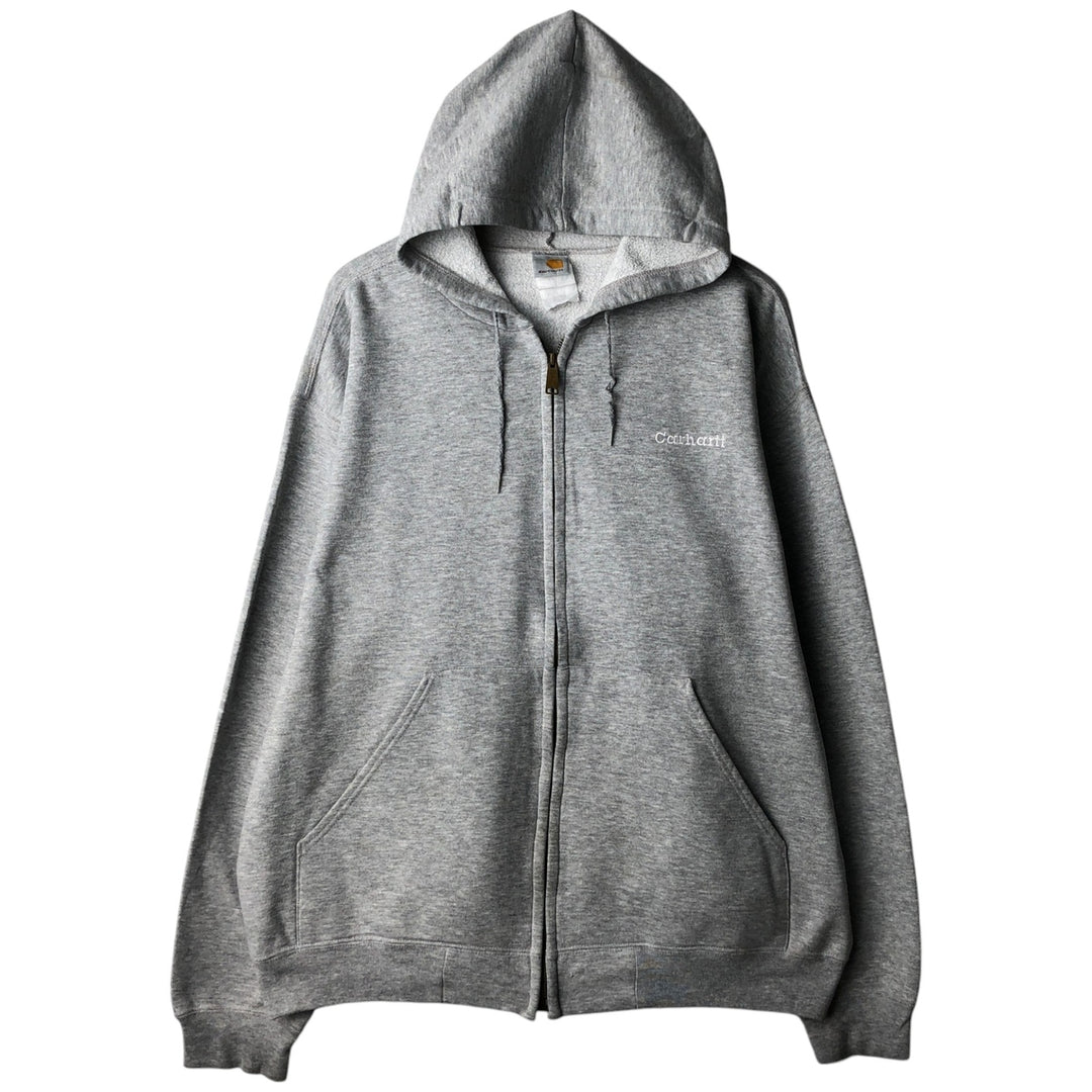 Carhartt Sweat Full Zip Hoodie Men's XXL cotton gray type Vintage Second Hand