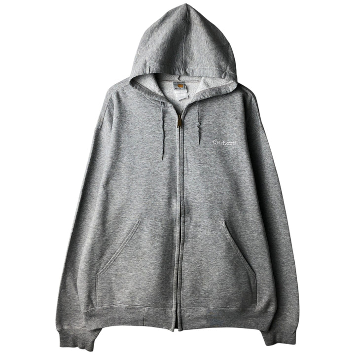 Carhartt Sweat Full Zip Hoodie Men's XXL cotton gray type Vintage Second Hand