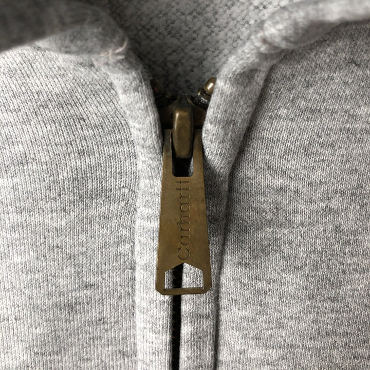 Carhartt Sweat Full Zip Hoodie Men's XXL cotton gray type Vintage Second Hand