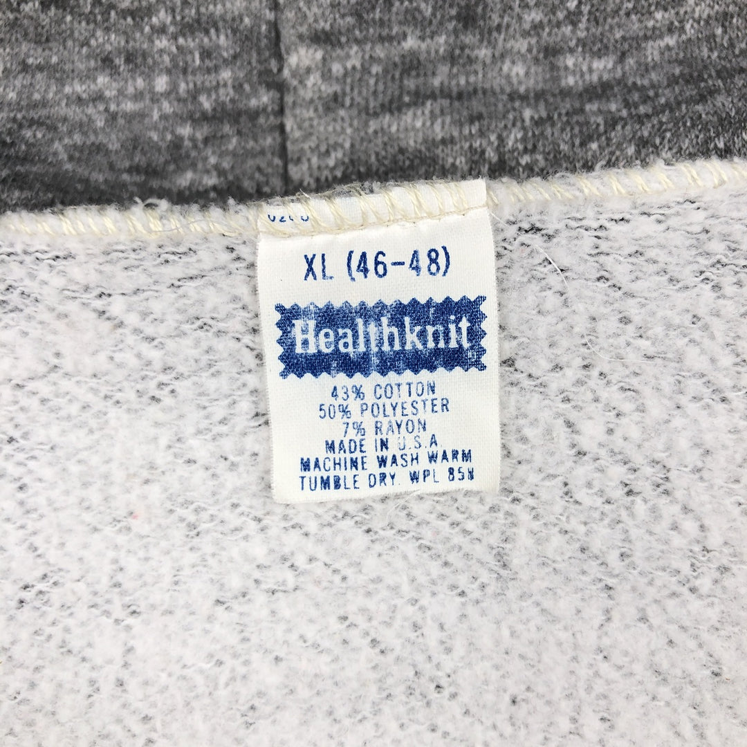 70s-80'S Healthknit Full-Zip Sweatshirt Hoodie, Made in USA, Men's XL (approx.), Vintage cotton gray type Vintage Second Hand