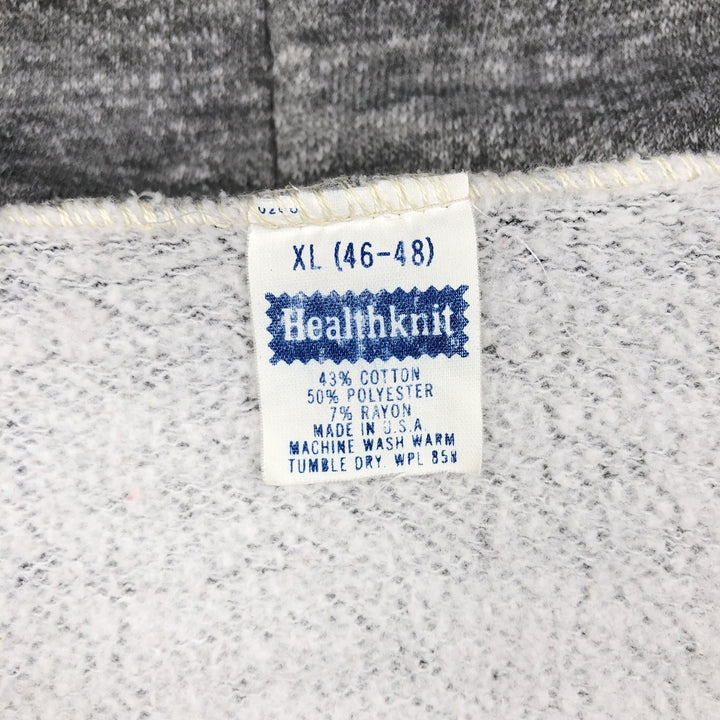70s-80'S Healthknit Full-Zip Sweatshirt Hoodie, Made in USA, Men's XL (approx.), Vintage cotton gray type Vintage Second Hand