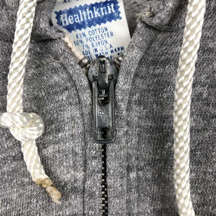 70s-80'S Healthknit Full-Zip Sweatshirt Hoodie, Made in USA, Men's XL (approx.), Vintage cotton gray type Vintage Second Hand