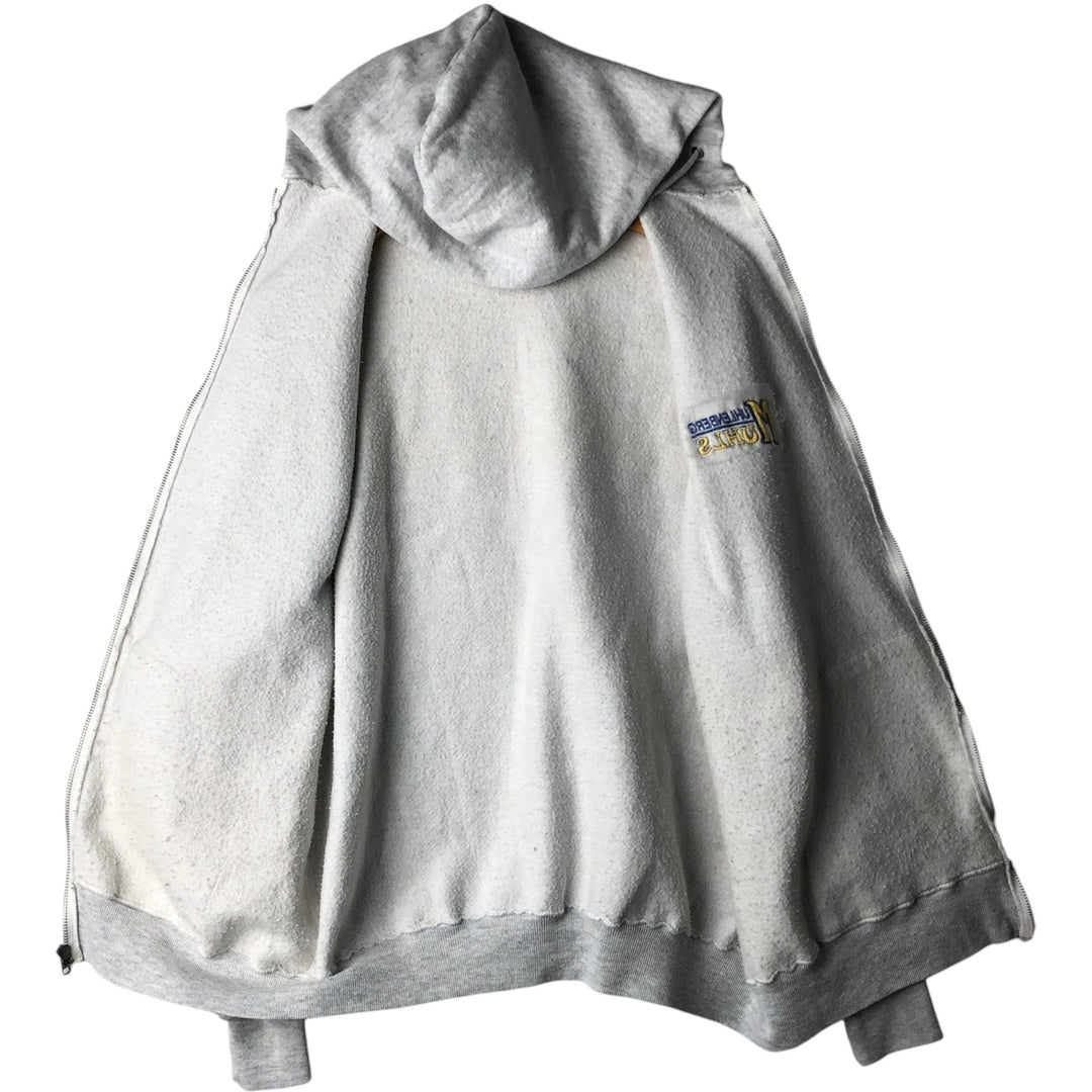 90'S Jerzees Sweat Full Zip Hoodie Made in USA Men's XL Vintage cotton gray type Vintage Second Hand