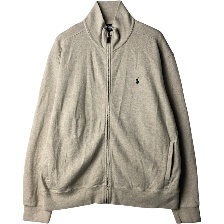 Ralph Lauren POLO by Ralph Lauren full zip sweatshirt, men's XL size cotton ivory Vintage Second Hand