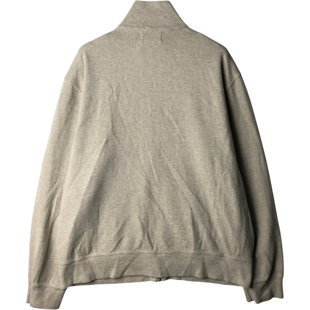 Ralph Lauren POLO by Ralph Lauren full zip sweatshirt, men's XL size cotton ivory Vintage Second Hand