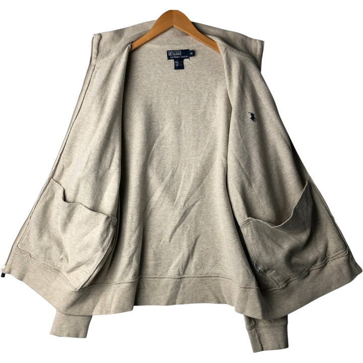 Ralph Lauren POLO by Ralph Lauren full zip sweatshirt, men's XL size cotton ivory Vintage Second Hand