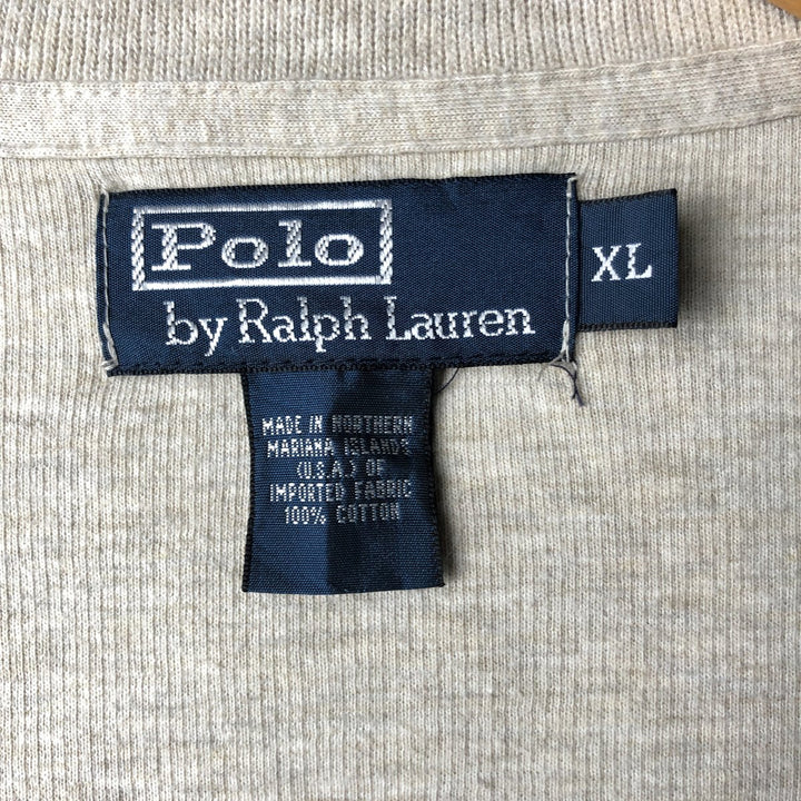 Ralph Lauren POLO by Ralph Lauren full zip sweatshirt, men's XL size cotton ivory Vintage Second Hand