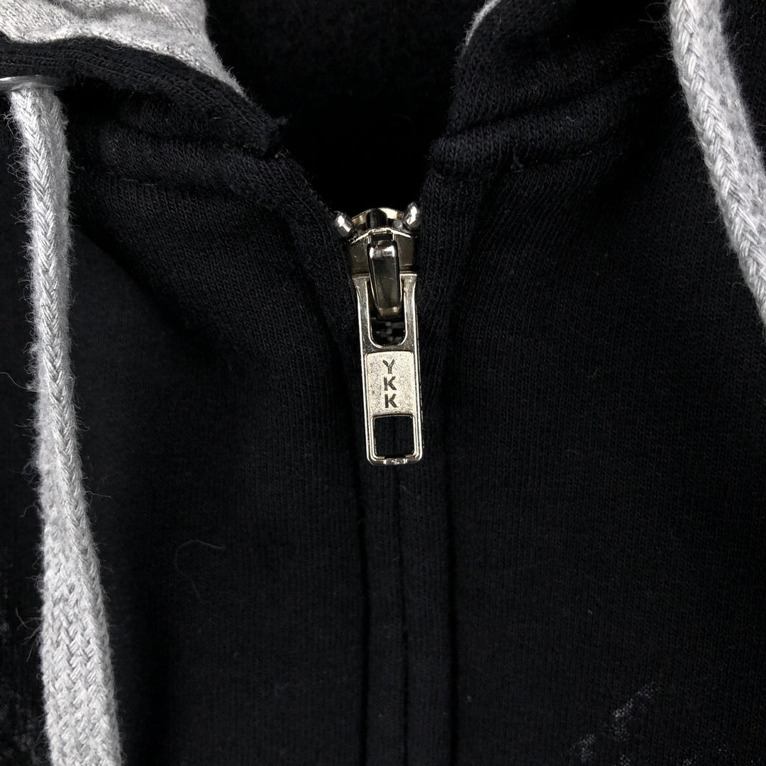 Harley-Davidson Eagle Pattern Motorcycle Sweatshirt Full-Zip Hoodie, Men's Size L (approx.) cotton black type Vintage Second Hand