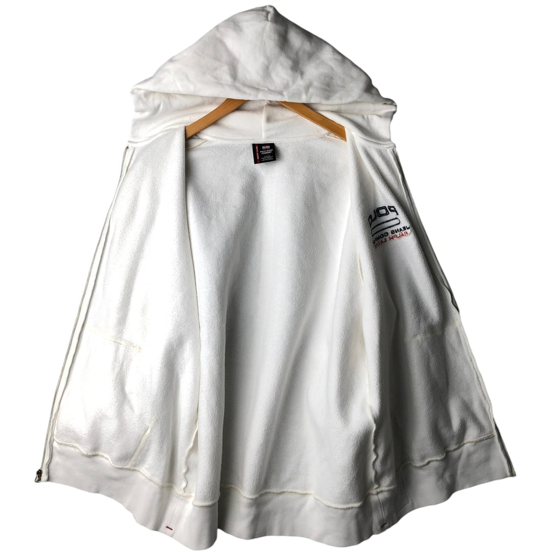 Ralph Lauren POLO JEANS COMPANY Full-Zip Sweatshirt Hoodie, Men's Size L (approx.) cotton white type Vintage Second Hand