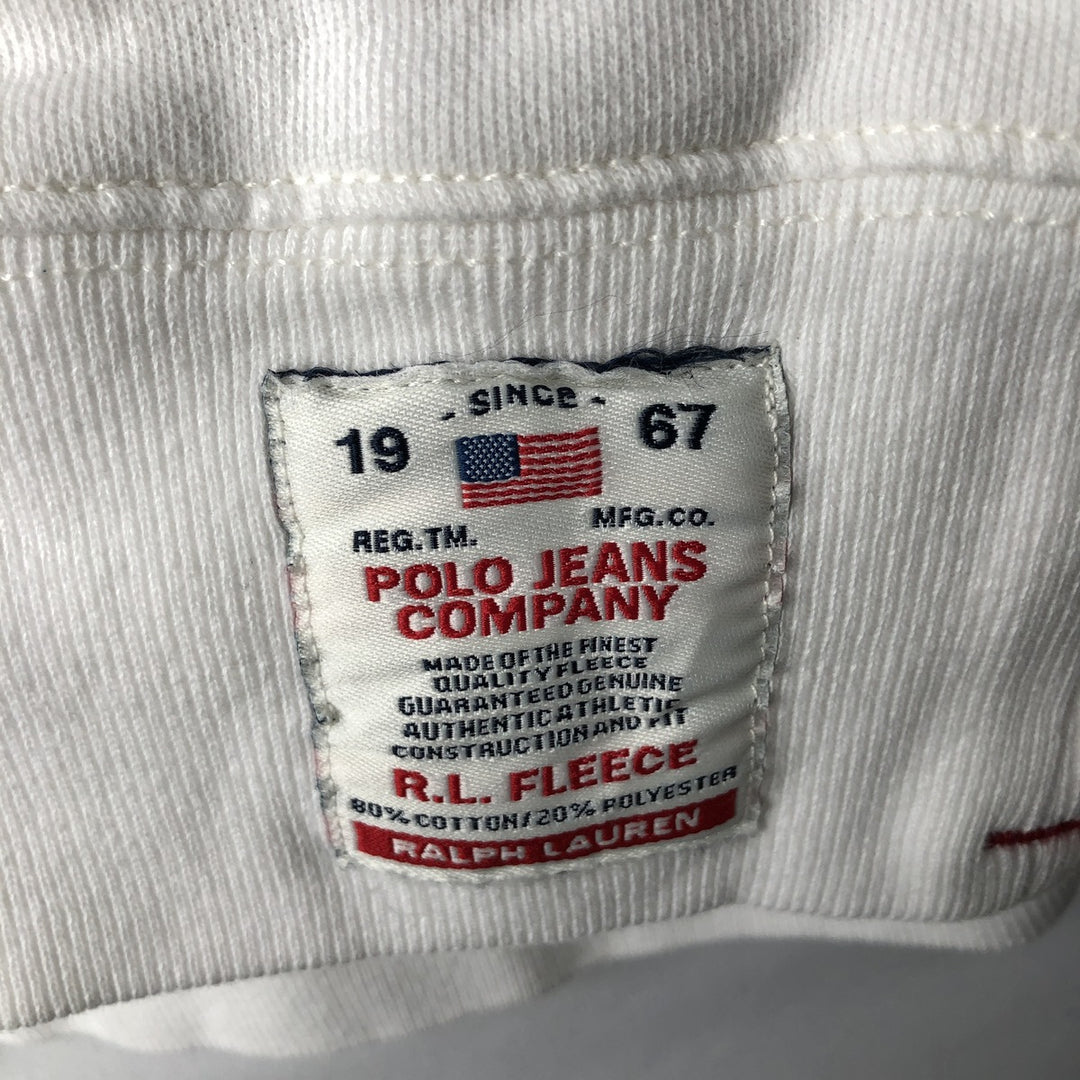 Ralph Lauren POLO JEANS COMPANY Full-Zip Sweatshirt Hoodie, Men's Size L (approx.) cotton white type Vintage Second Hand