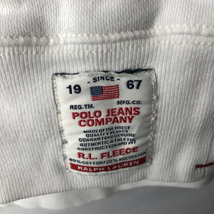 Ralph Lauren POLO JEANS COMPANY Full-Zip Sweatshirt Hoodie, Men's Size L (approx.) cotton white type Vintage Second Hand