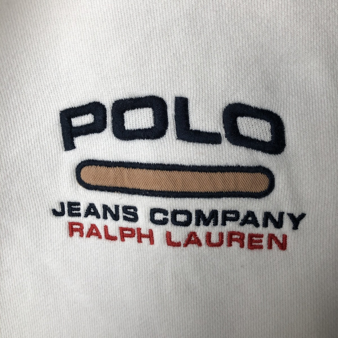 Ralph Lauren POLO JEANS COMPANY Full-Zip Sweatshirt Hoodie, Men's Size L (approx.) cotton white type Vintage Second Hand
