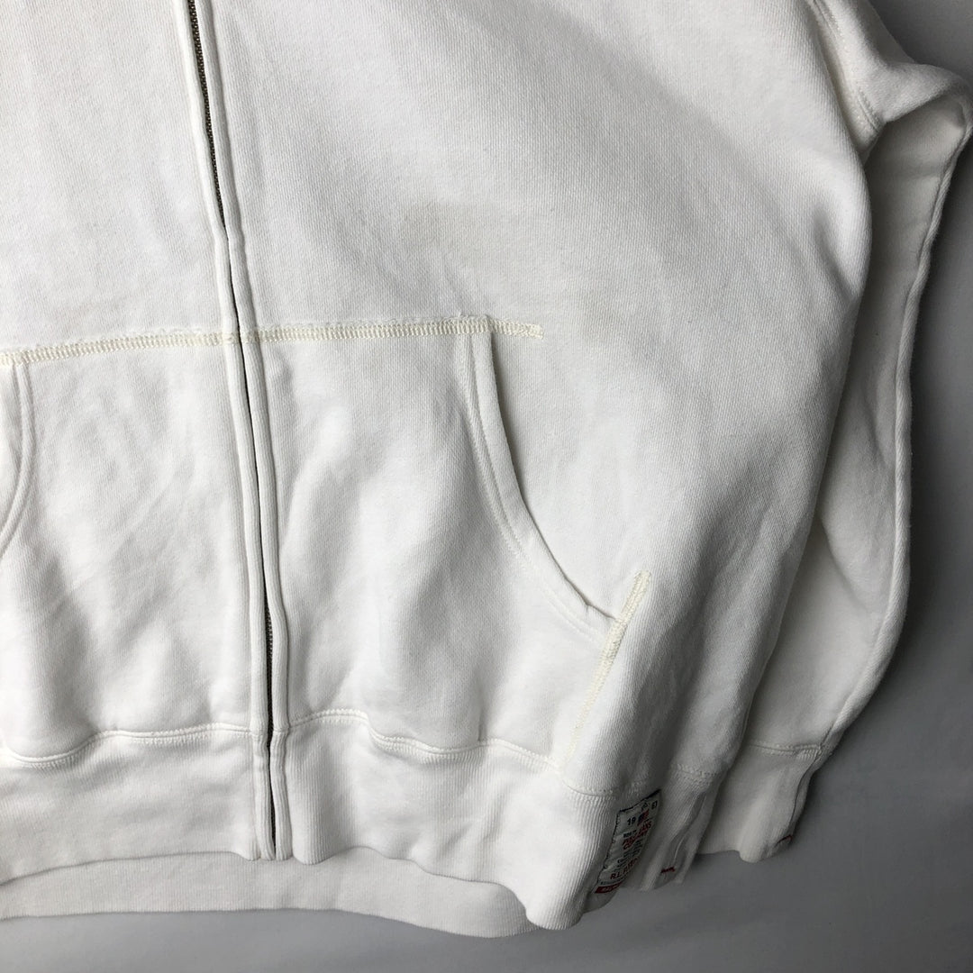 Ralph Lauren POLO JEANS COMPANY Full-Zip Sweatshirt Hoodie, Men's Size L (approx.) cotton white type Vintage Second Hand