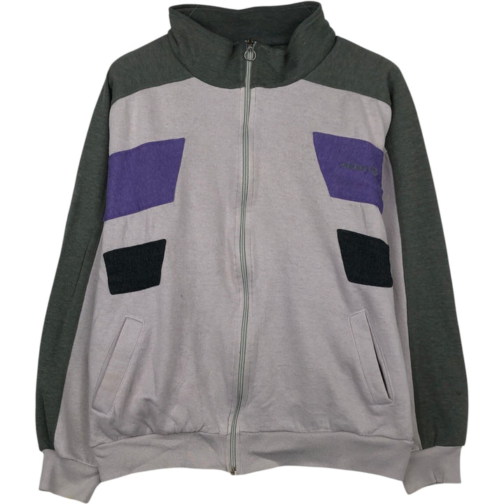 80'S Adidas Trefoil Logo Full-Zip Sweatshirt, Men's Size L (approx.), Vintage unclear gray type Vintage Second Hand