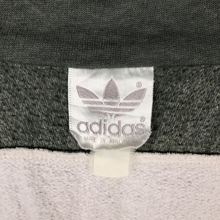 80'S Adidas Trefoil Logo Full-Zip Sweatshirt, Men's Size L (approx.), Vintage unclear gray type Vintage Second Hand