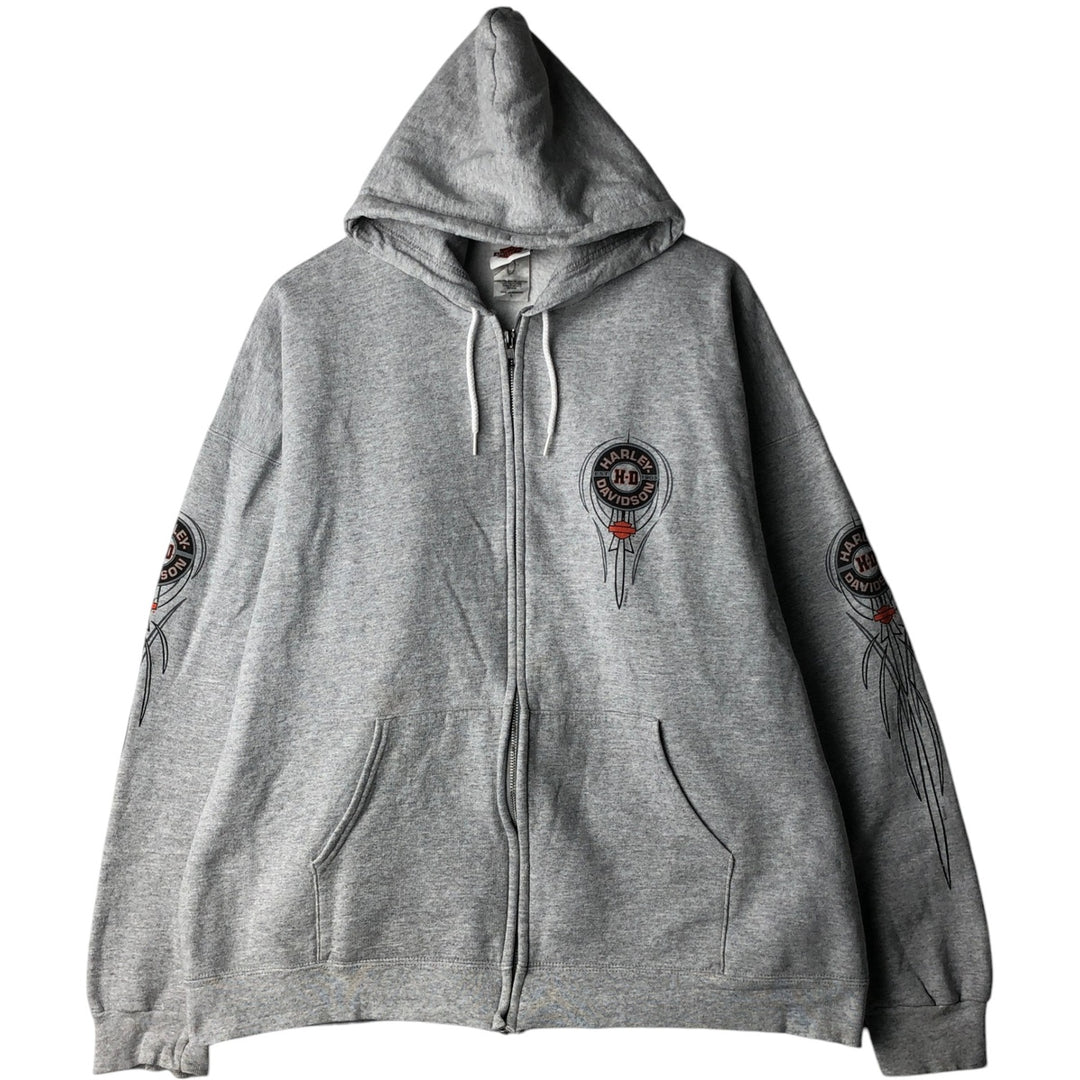 Harley-Davidson Sweat Full Zip Hoodie Men's L size cotton gray type Vintage Second Hand