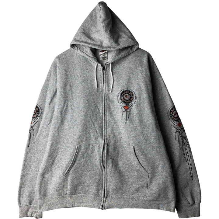 Harley-Davidson Sweat Full Zip Hoodie Men's L size cotton gray type Vintage Second Hand
