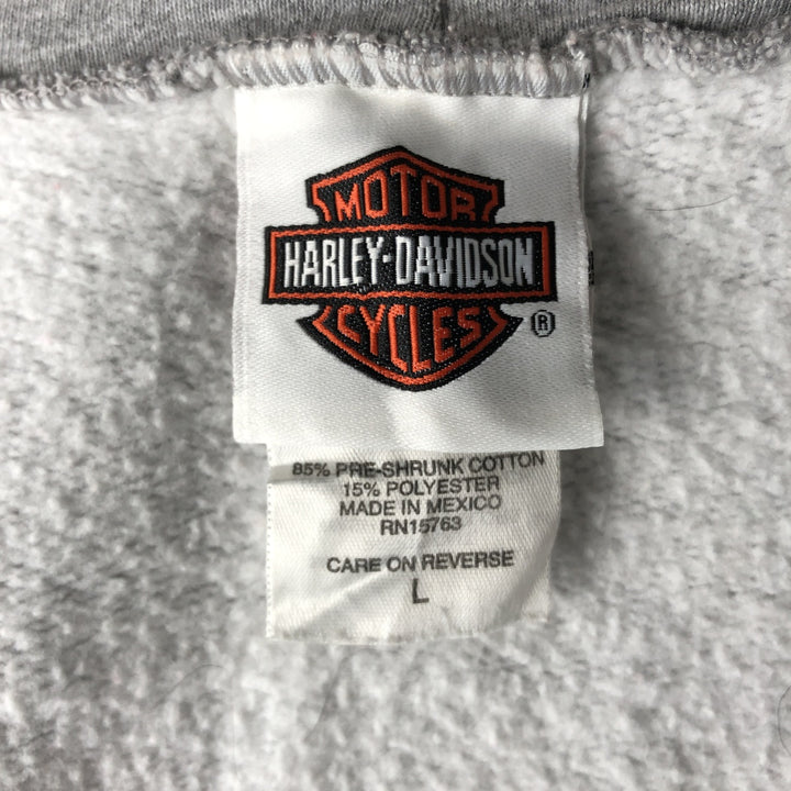 Harley-Davidson Sweat Full Zip Hoodie Men's L size cotton gray type Vintage Second Hand