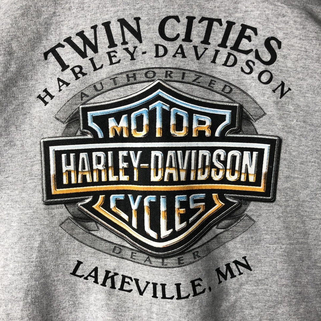Harley-Davidson Sweat Full Zip Hoodie Men's L size cotton gray type Vintage Second Hand