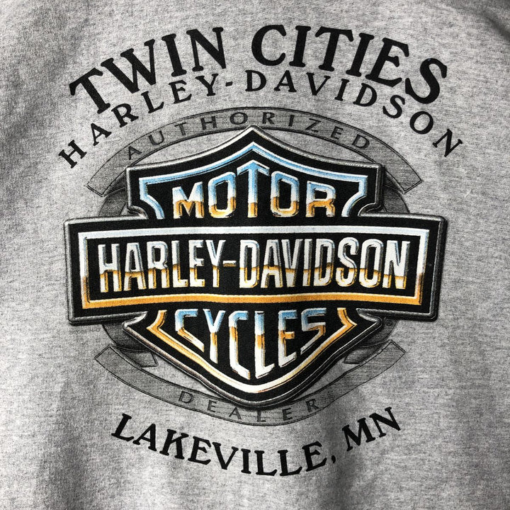 Harley-Davidson Sweat Full Zip Hoodie Men's L size cotton gray type Vintage Second Hand