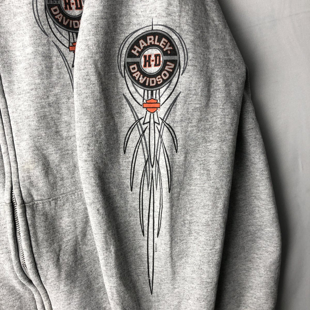 Harley-Davidson Sweat Full Zip Hoodie Men's L size cotton gray type Vintage Second Hand