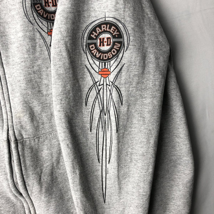 Harley-Davidson Sweat Full Zip Hoodie Men's L size cotton gray type Vintage Second Hand