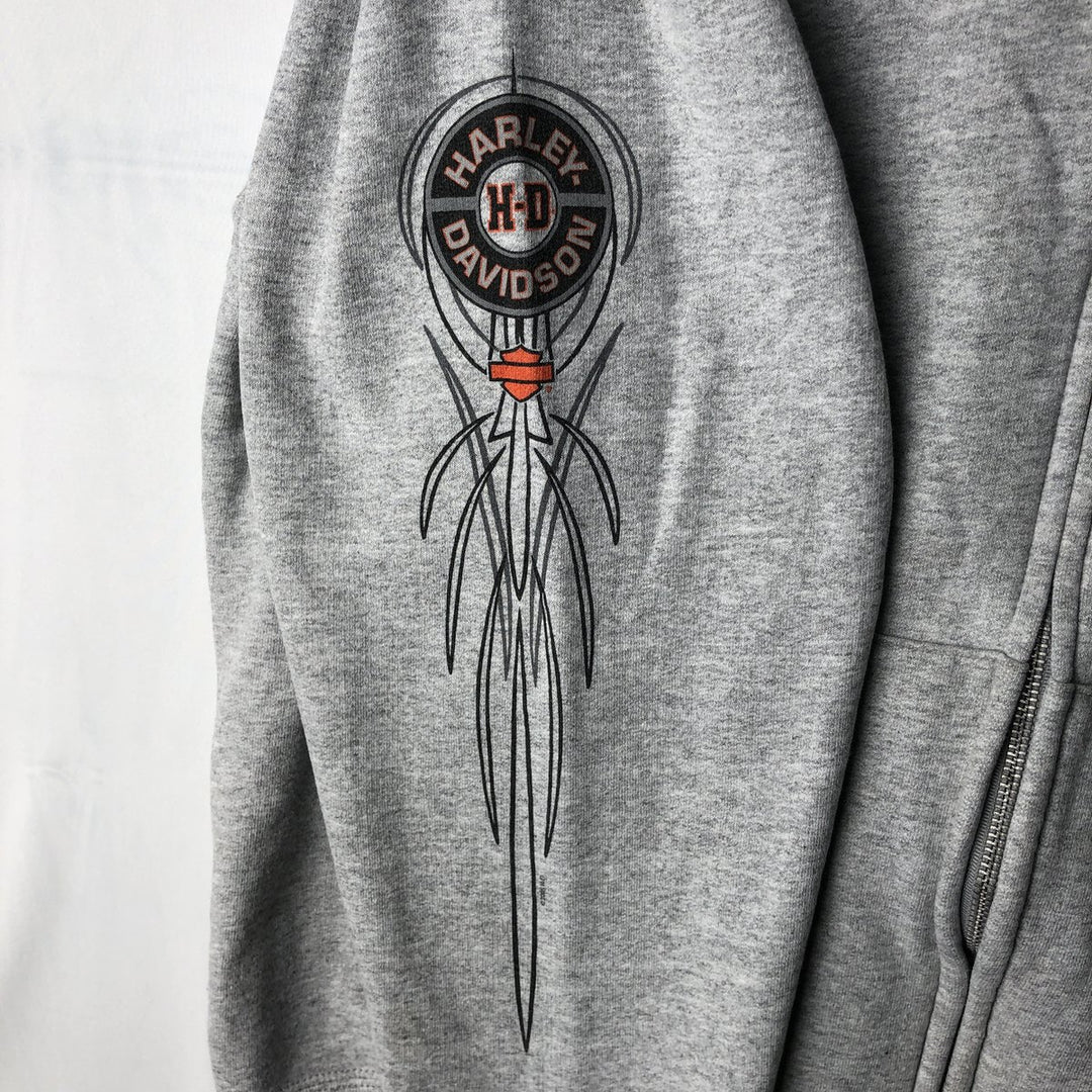 Harley-Davidson Sweat Full Zip Hoodie Men's L size cotton gray type Vintage Second Hand