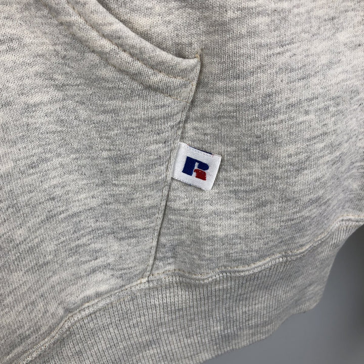 Vintage 90'S Russell Athletic full-zip sweatshirt hoodie, made in the USA, size L, men's cotton gray type Vintage Second Hand
