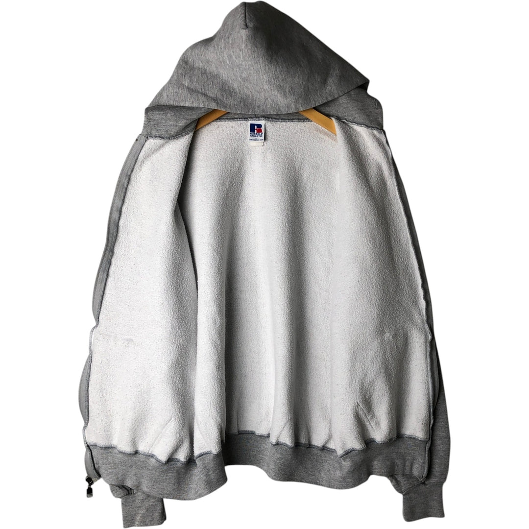 Russell ATHLETIC Athletic Sweat Full-Zip Hoodie, Men's Size L (approx.) unclear gray type Vintage Second Hand