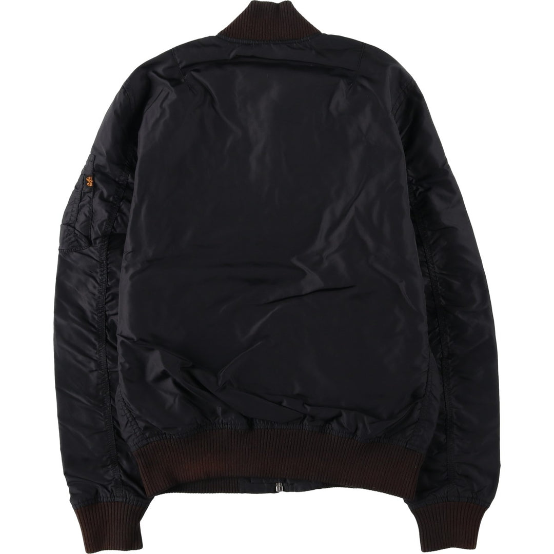 Civilian-made Alpha Industries military flight jacket, women's size L equivalent. Nylon black type Vintage Second Hand