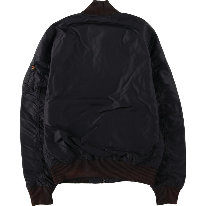 Civilian-made Alpha Industries military flight jacket, women's size L equivalent. Nylon black type Vintage Second Hand
