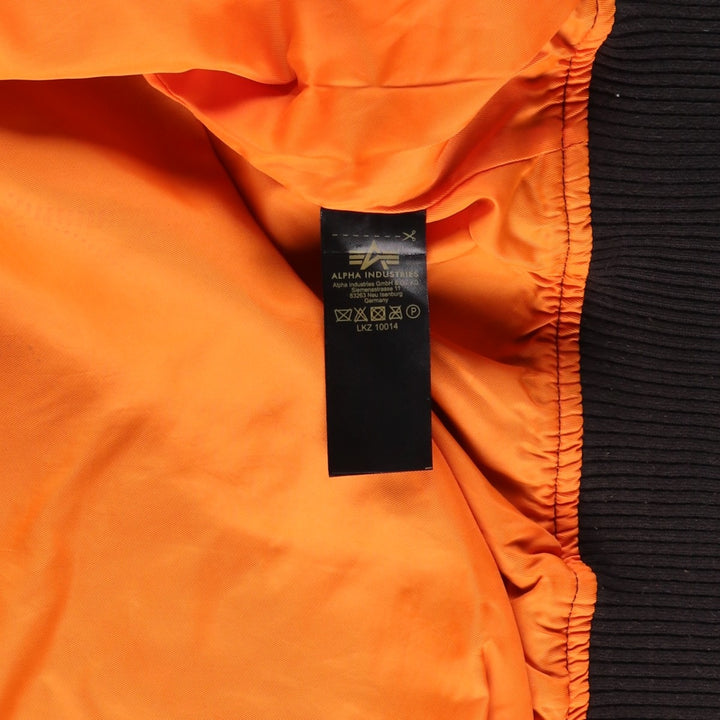 Civilian-made Alpha Industries military flight jacket, women's size L equivalent. Nylon black type Vintage Second Hand