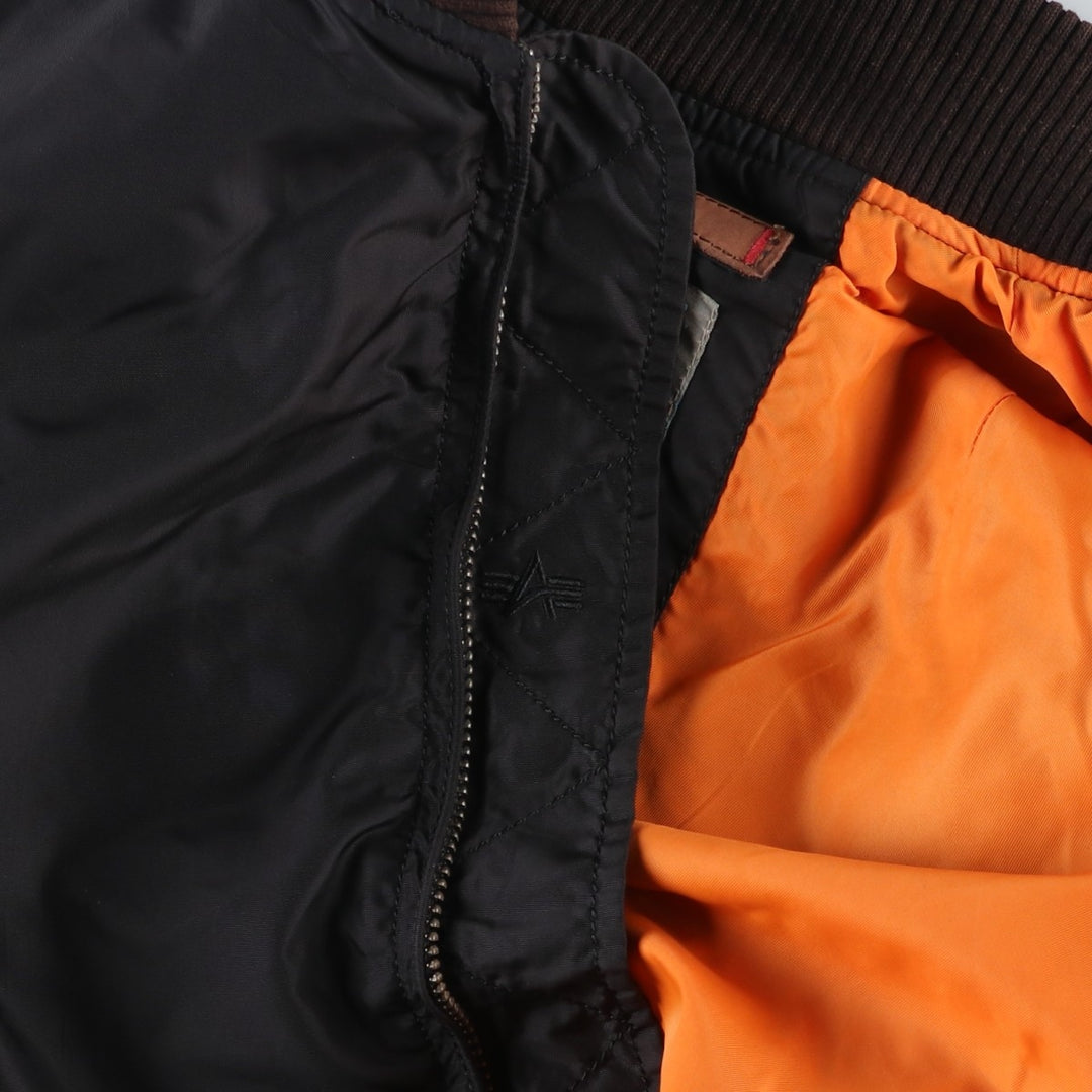 Civilian-made Alpha Industries military flight jacket, women's size L equivalent. Nylon black type Vintage Second Hand