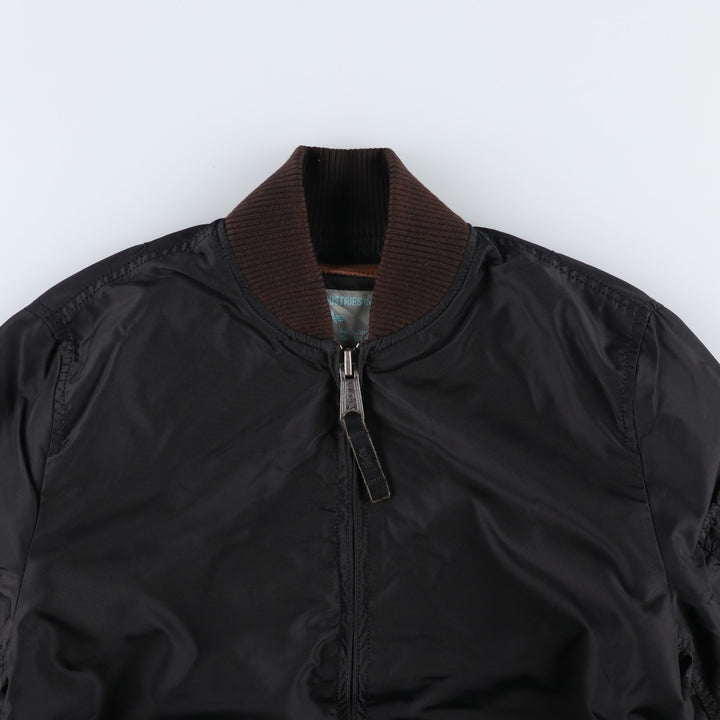 Civilian-made Alpha Industries military flight jacket, women's size L equivalent. Nylon black type Vintage Second Hand