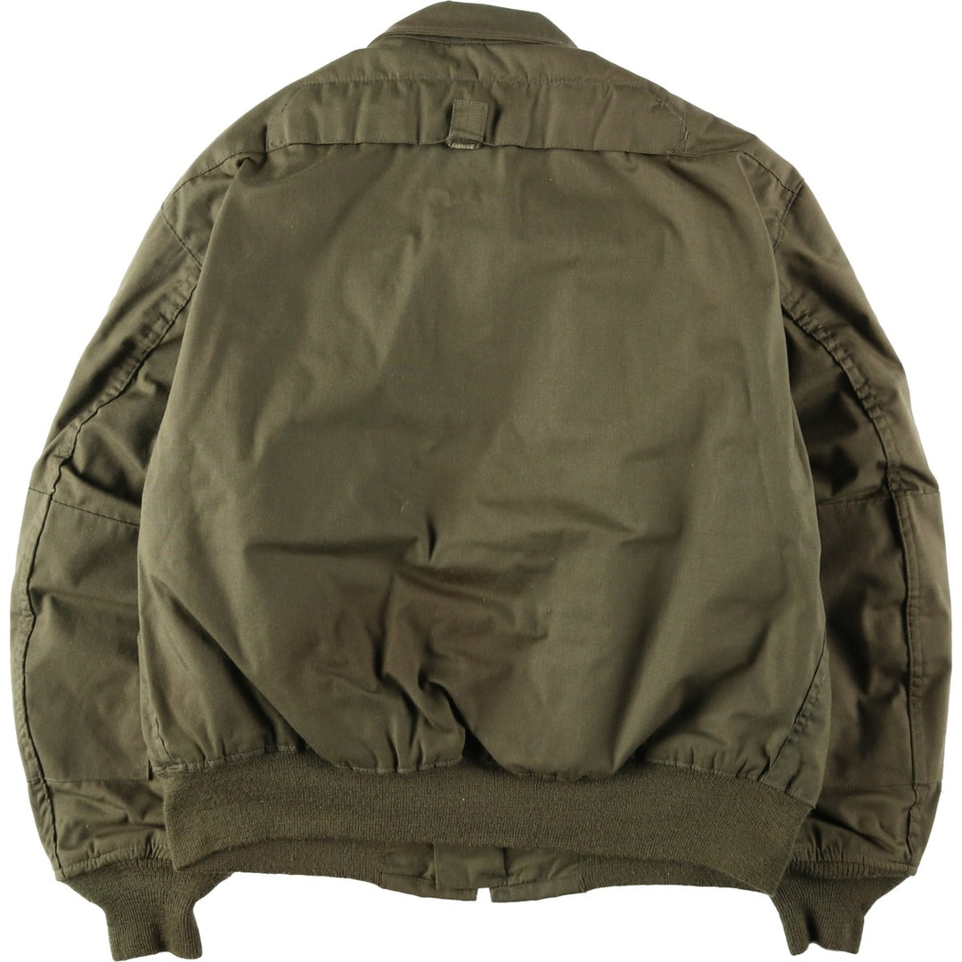 1990'S US Military Issue CVC Nomex Military Tanker Jacket, Made in USA, Large-Short (Men's Size L equivalent), Vintage Aramid Khaki type Vintage Second Hand