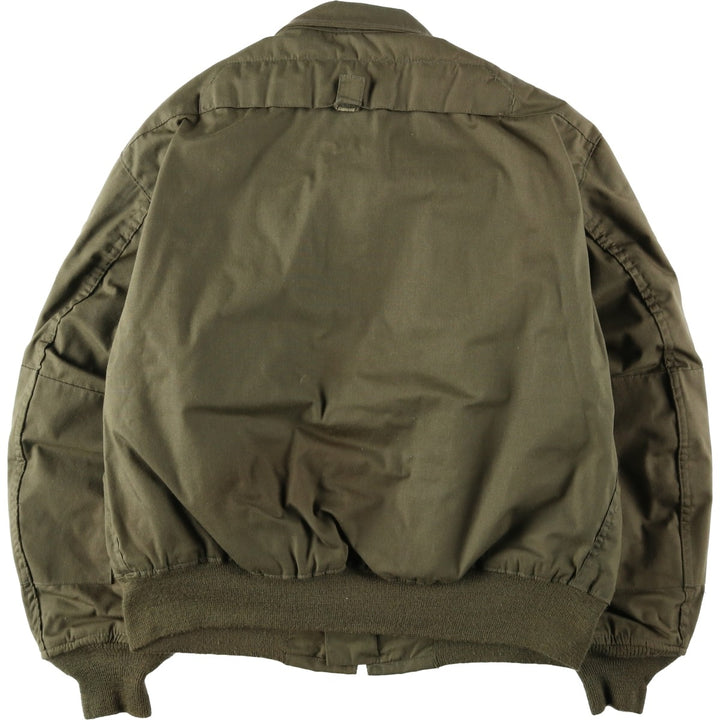 1990'S US Military Issue CVC Nomex Military Tanker Jacket, Made in USA, Large-Short (Men's Size L equivalent), Vintage Aramid Khaki type Vintage Second Hand