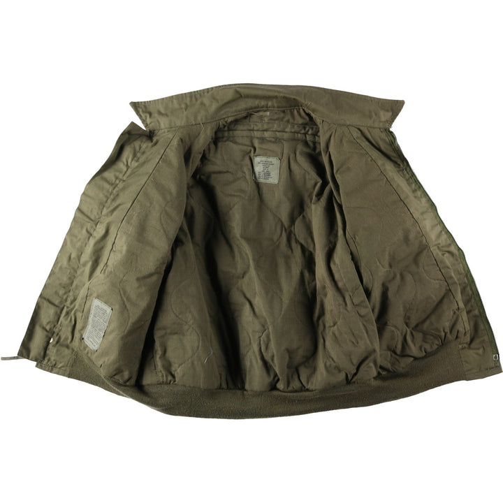 1990'S US Military Issue CVC Nomex Military Tanker Jacket, Made in USA, Large-Short (Men's Size L equivalent), Vintage Aramid Khaki type Vintage Second Hand