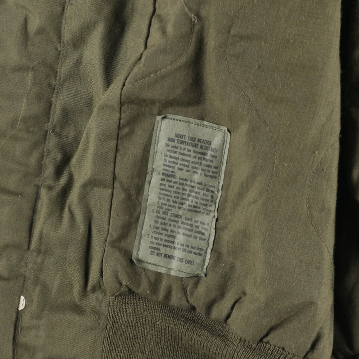 1990'S US Military Issue CVC Nomex Military Tanker Jacket, Made in USA, Large-Short (Men's Size L equivalent), Vintage Aramid Khaki type Vintage Second Hand