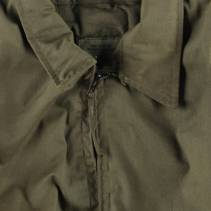 1990'S US Military Issue CVC Nomex Military Tanker Jacket, Made in USA, Large-Short (Men's Size L equivalent), Vintage Aramid Khaki type Vintage Second Hand