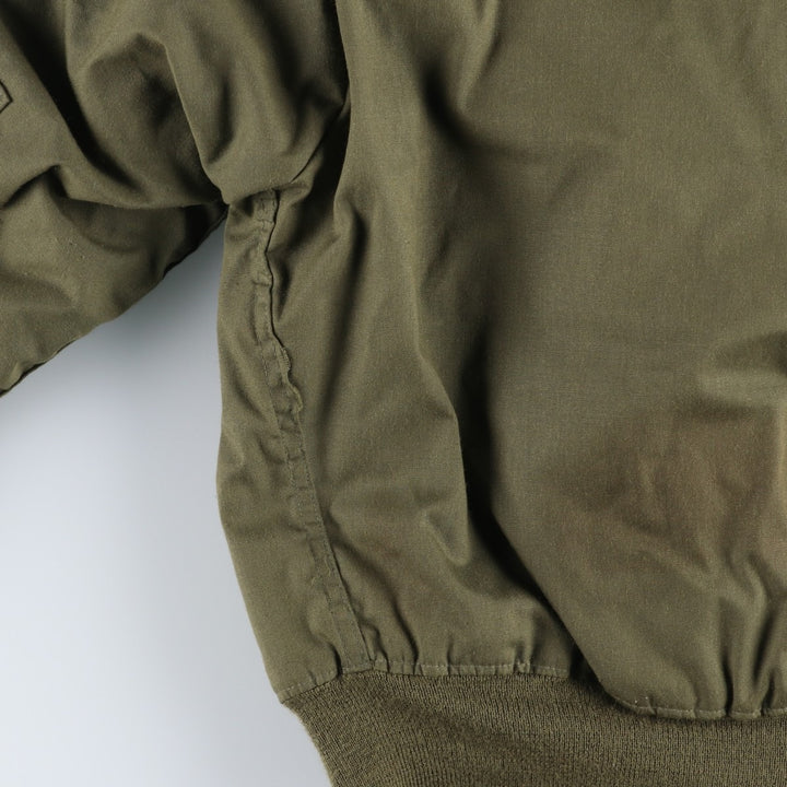 1990'S US Military Issue CVC Nomex Military Tanker Jacket, Made in USA, Large-Short (Men's Size L equivalent), Vintage Aramid Khaki type Vintage Second Hand