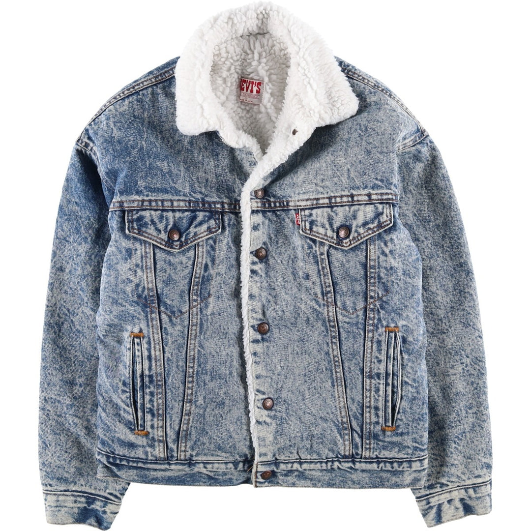 80s-90'S Levi's 70609-0219 Chemical Wash Denim Boa Jacket, Made in USA, Men's Size S (Equivalent), Vintage cotton blue type Vintage Second Hand