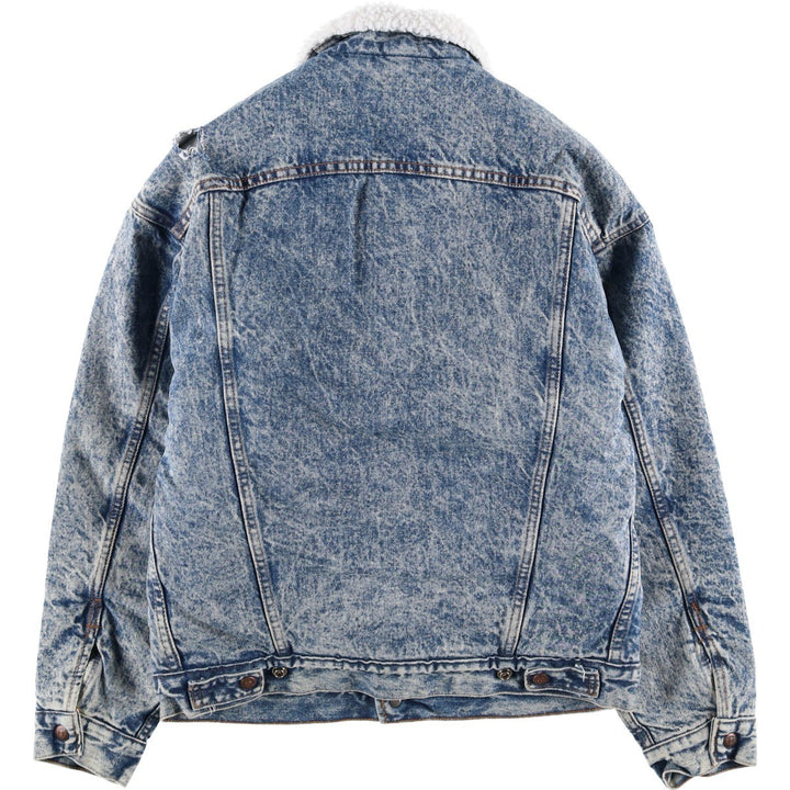 80s-90'S Levi's 70609-0219 Chemical Wash Denim Boa Jacket, Made in USA, Men's Size S (Equivalent), Vintage cotton blue type Vintage Second Hand