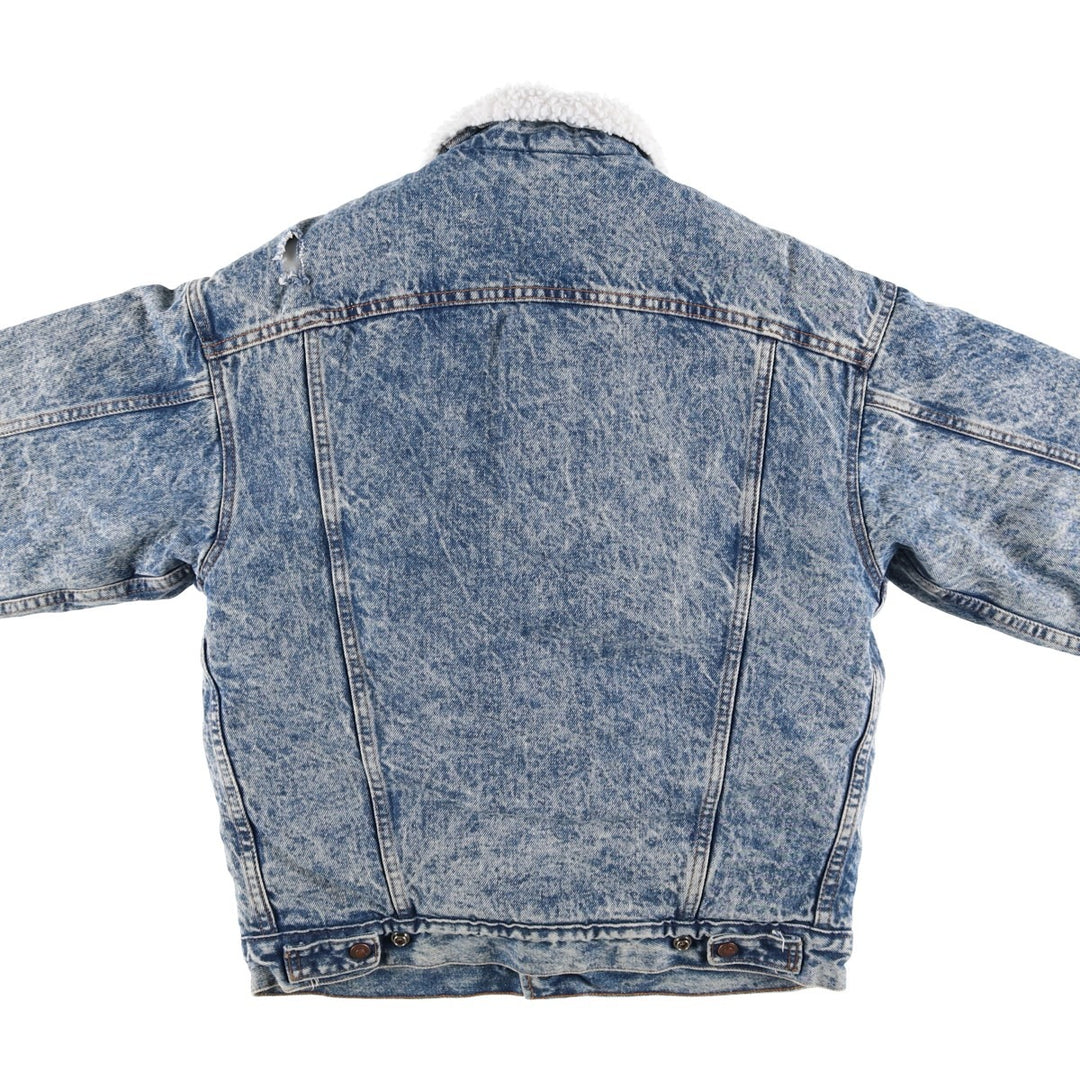 80s-90'S Levi's 70609-0219 Chemical Wash Denim Boa Jacket, Made in USA, Men's Size S (Equivalent), Vintage cotton blue type Vintage Second Hand