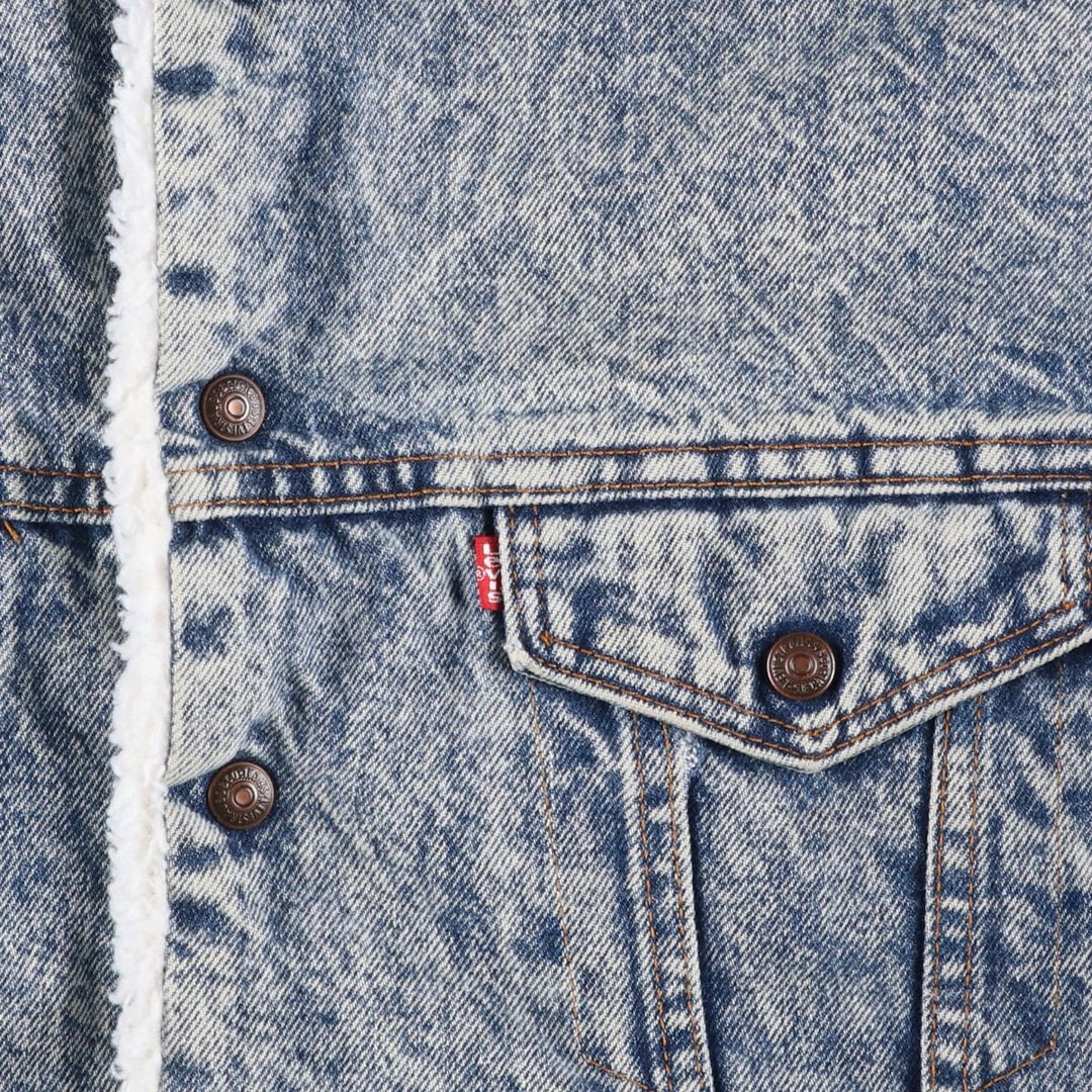 80s-90'S Levi's 70609-0219 Chemical Wash Denim Boa Jacket, Made in USA, Men's Size S (Equivalent), Vintage cotton blue type Vintage Second Hand