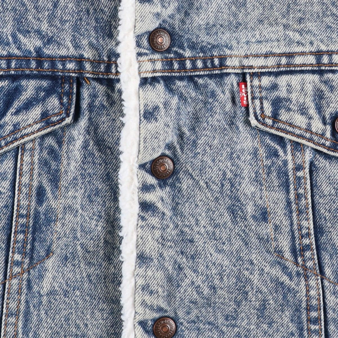 80s-90'S Levi's 70609-0219 Chemical Wash Denim Boa Jacket, Made in USA, Men's Size S (Equivalent), Vintage cotton blue type Vintage Second Hand