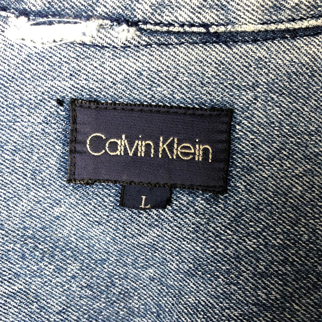 1990'S Calvin Klein denim jacket, men's size L equivalent, vintage. cotton blue type Vintage Second Hand