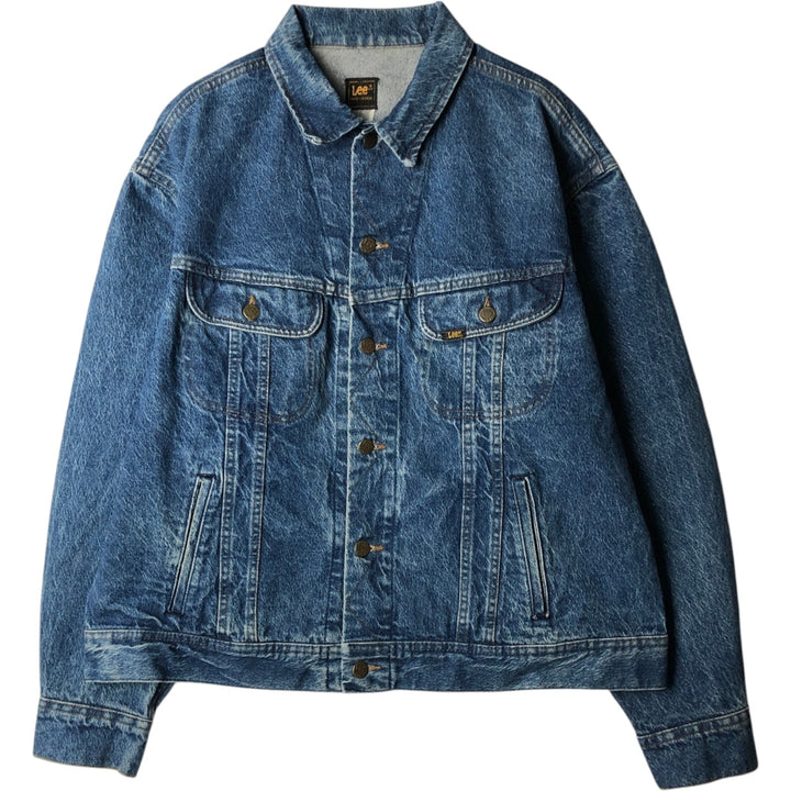 80'S Lee Riders Hard Rock Cafe Denim Jacket (Men's XL equivalent) Vintage cotton blue type Vintage Second Hand
