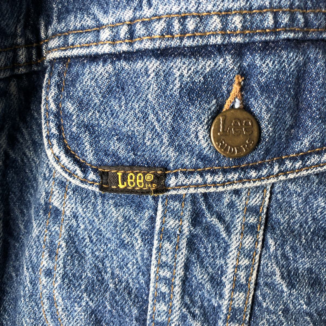 80'S Lee Riders Hard Rock Cafe Denim Jacket (Men's XL equivalent) Vintage cotton blue type Vintage Second Hand