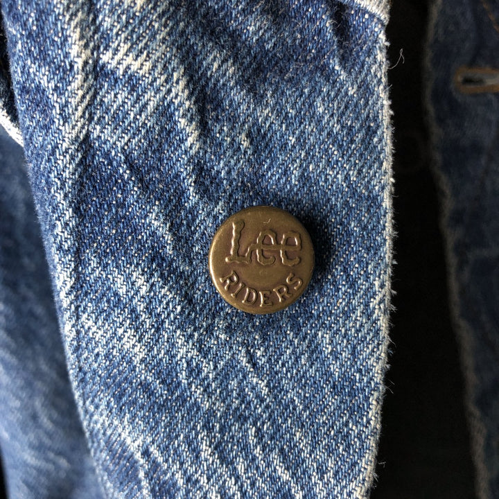 80'S Lee Riders Hard Rock Cafe Denim Jacket (Men's XL equivalent) Vintage cotton blue type Vintage Second Hand